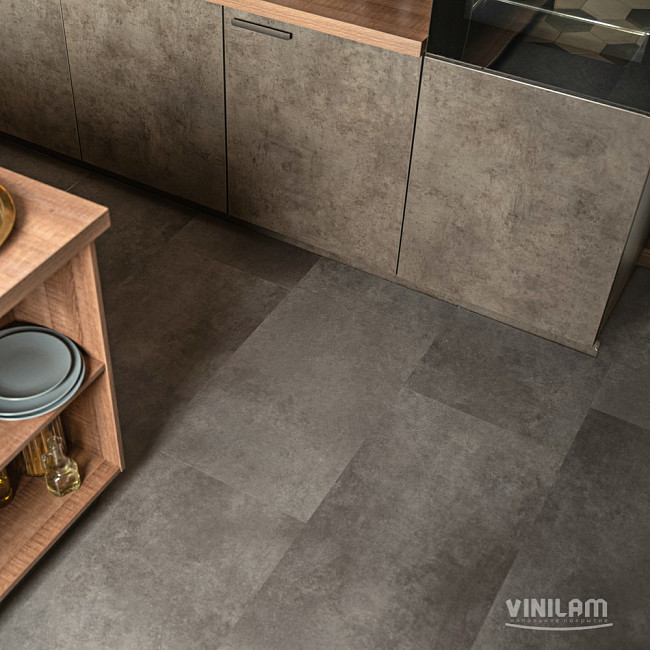 Кварц виниловый ламинат Vinilam 71610 Цемент Стальной от магазина ИНАВЕК