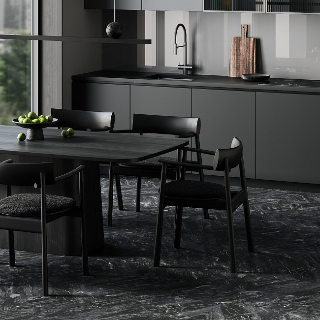 Кварц винил Fargo Stone LVT (Камень Клеевой) 1804-3 Гранит Черный от магазина ИНАВЕК